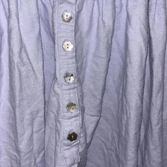 ✅Eileen West 100% Cotton Soft Periwinkle/Lavender Long Sleeve Pajama Gown Dress - Picture 3 of 9